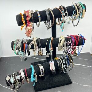 Bulk Wearable Costume Jewelry Lot 65 Pcs Mix Styles Bracelet Fashion Accessories